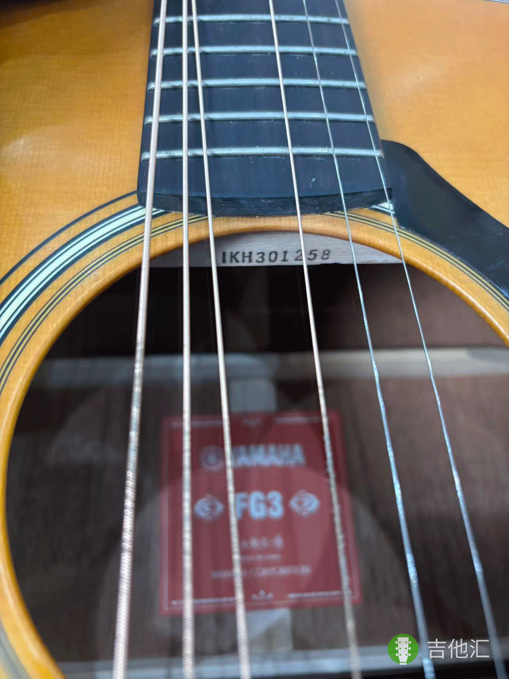 雅马哈FG3 音孔编码实拍图